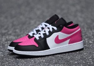 Air Jordan 1 Low Kids Pink Black White 5