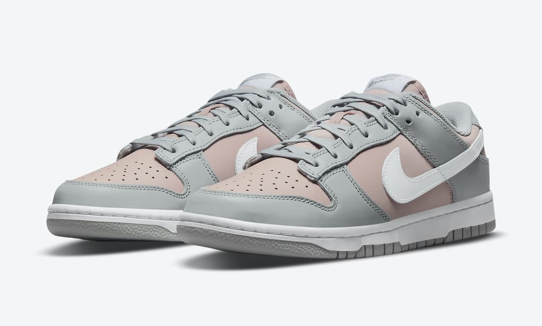 Nike Dunk Low Grey Pink Quarter View 