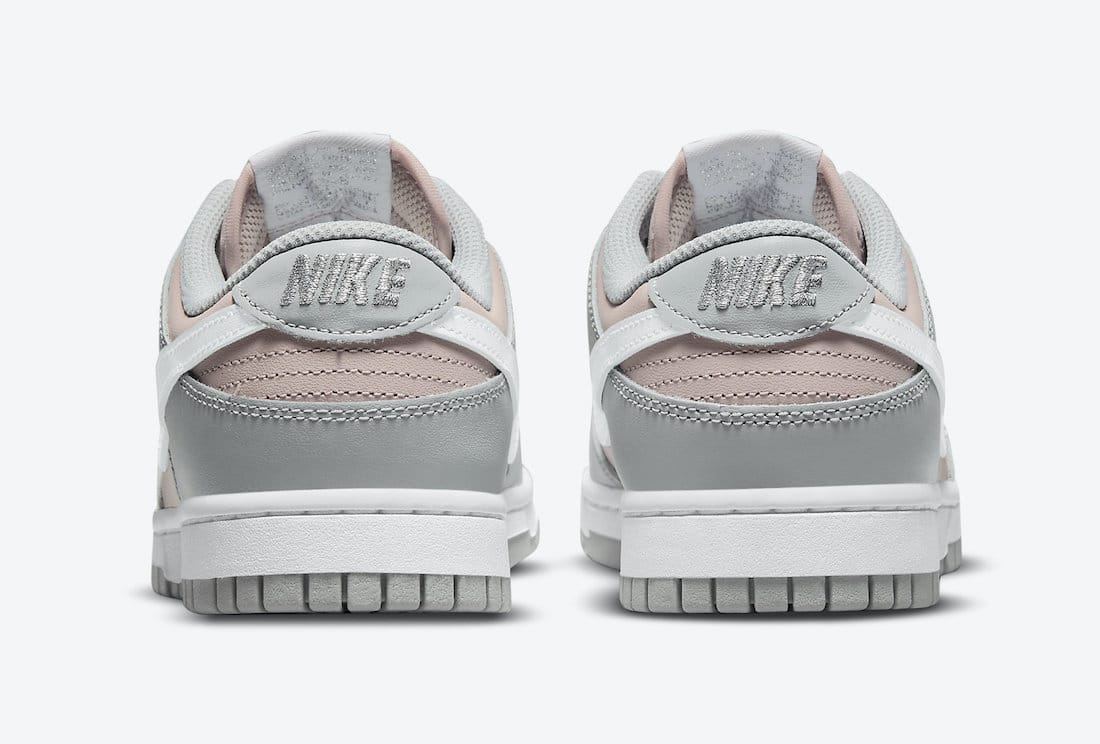 Nike Dunk Low Grey Pink Rear View 